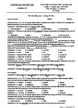 Đề kiểm tra học kỳ I môn Tiếng Anh Lớp 11 - Mã đề 359 - Năm học 2019-2020 - Trường THPT Nguyễn Trãi